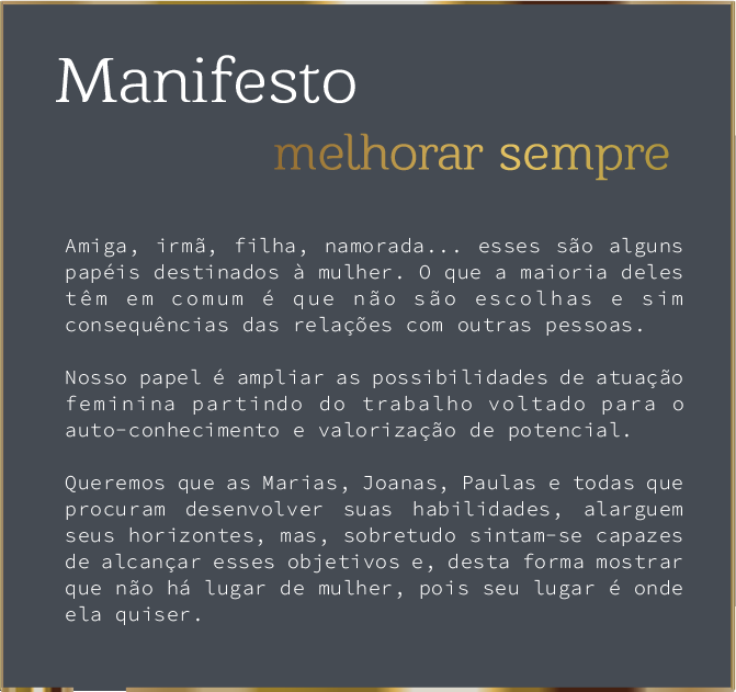 Manifesto Melhorar sempre